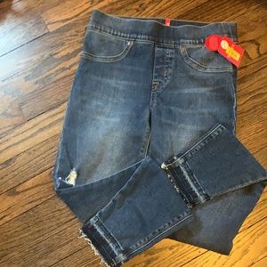 Distressed Denim Spanx Jean Leggings, Size: Petite, XS, New, With Tags Still On